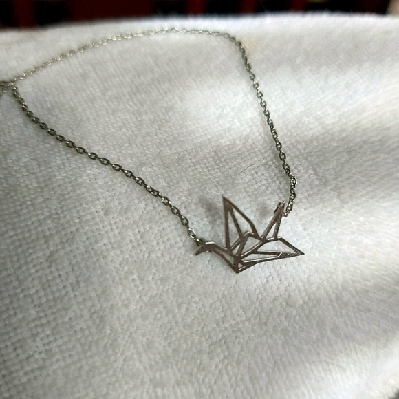 Dainty Paper Crane Necklace - Picture 1 of 1